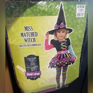 NEW Rainbow Witch dress dress up Costume kids Large (12/14)
